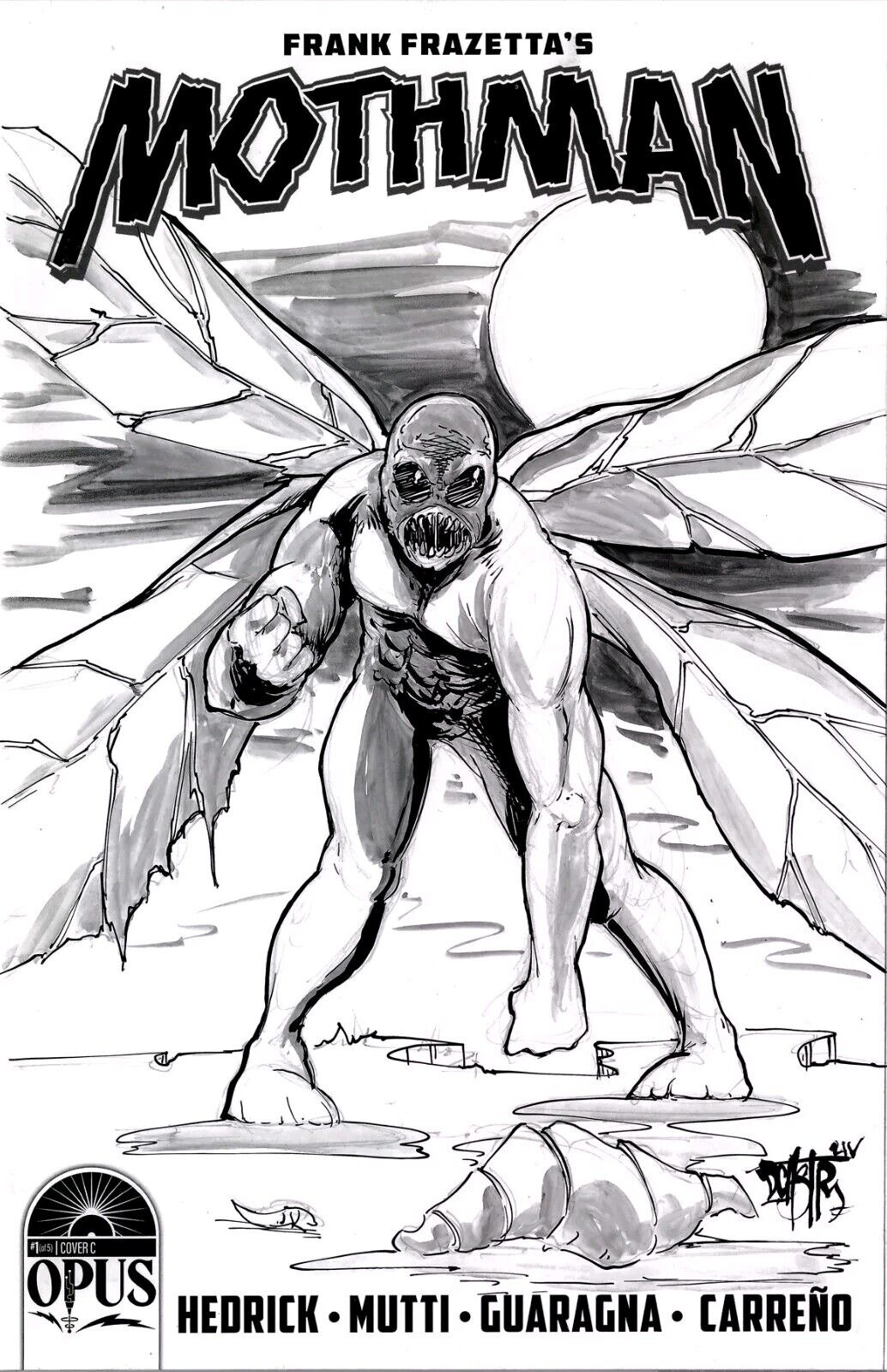 Mothman #1 (2023) Opus Comic Sketch Cover Variant W Original Dave Castr Art