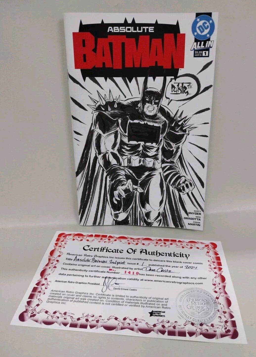 Absolute Batman 1 (2024) DC Comic Sketch 4th Variant Cover W Original DCastr Art