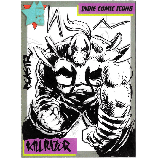Indie Comic Icons Sketch Card w Original Killrazor Art DCastr (2023) ARG Sealed