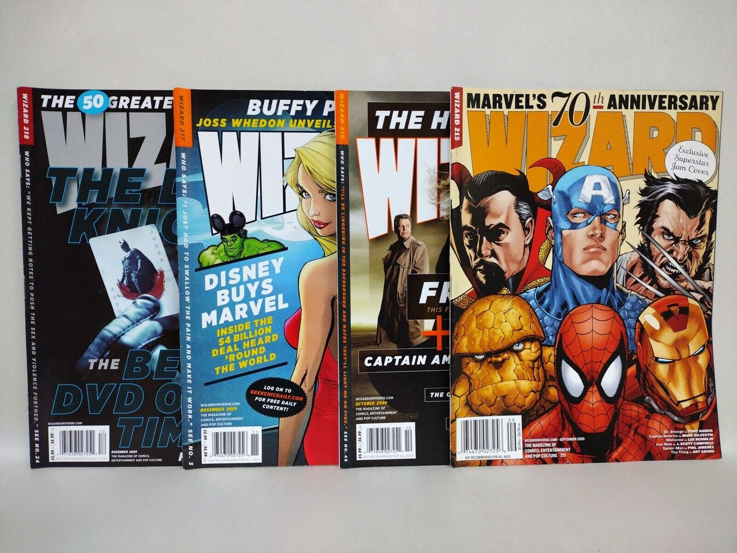 Wizard Magazine Lot (2009) #215 #216 #217 #218 Comics Pop Culture VF