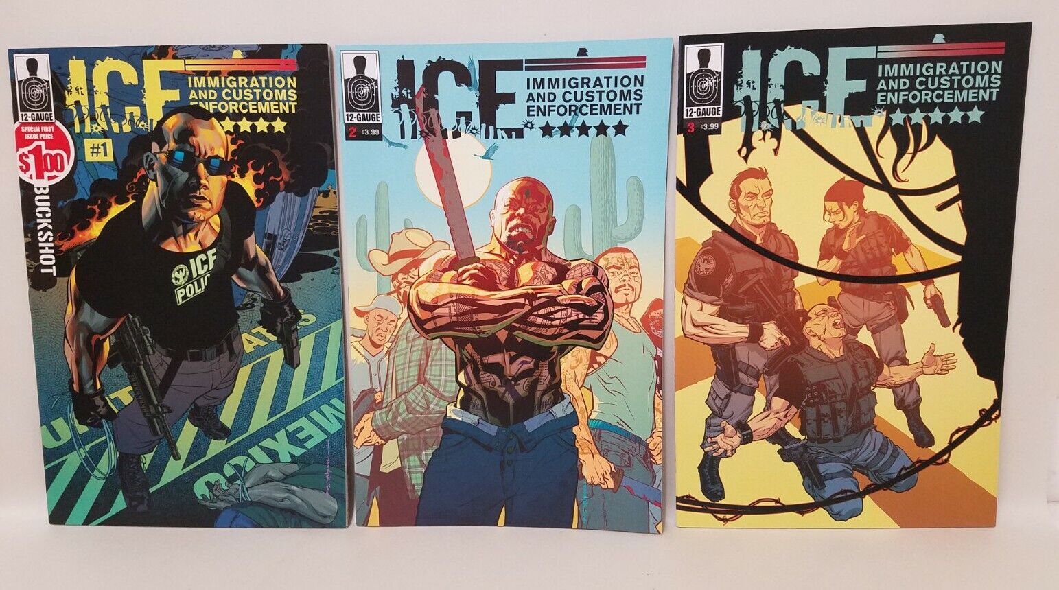 I.C.E Immigration and Customs Enforcement (2011) #1 2 3 12-GAUGE Comic Lot Set