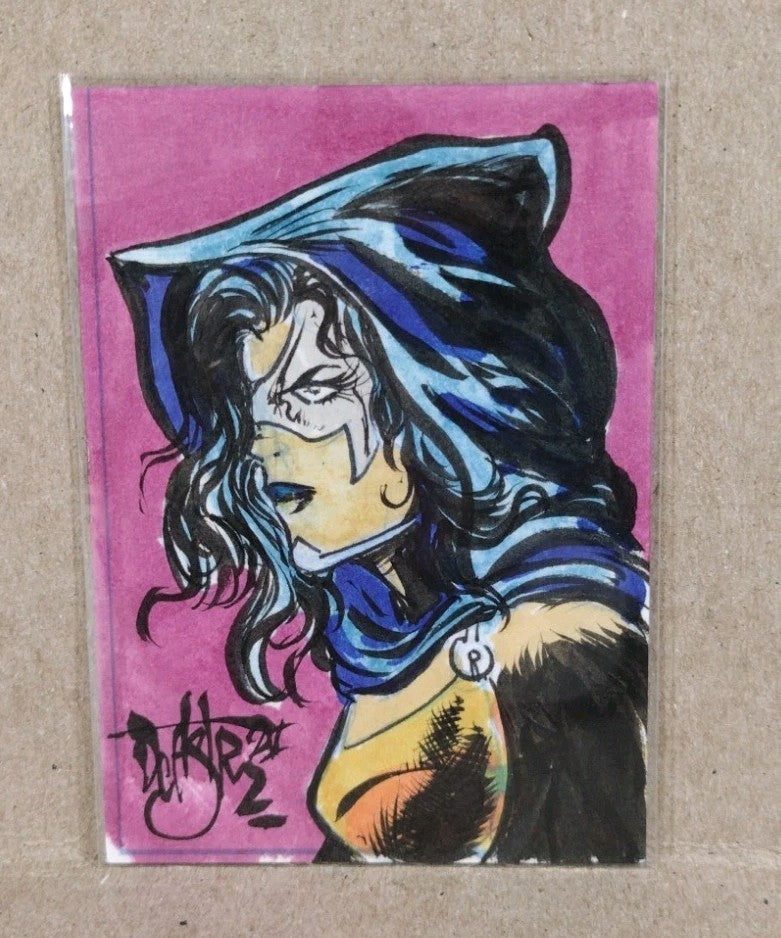 Dave Castr Crusin (2025) OAC Sketch Card W Original Malibu Comics Mantra Art