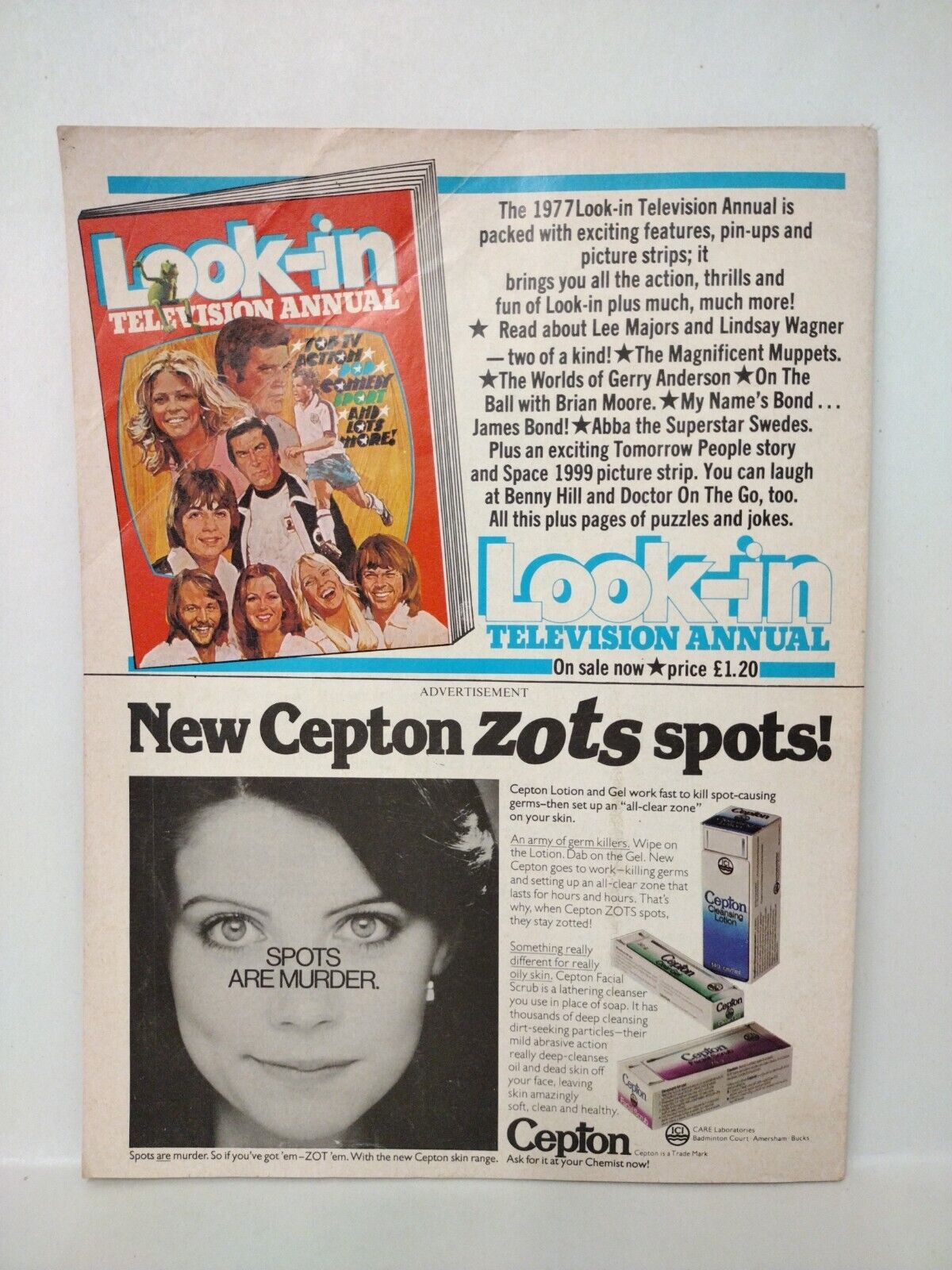 Look-In Magazine #39 (1977) British Import Muppets Bionic Man Woman Comic