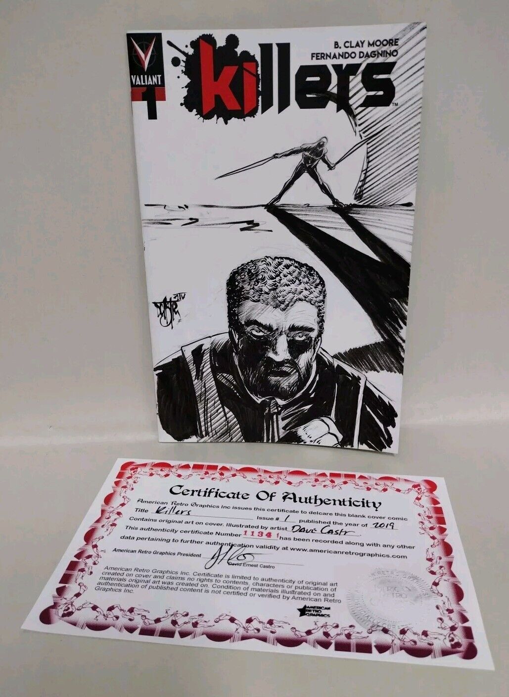 Killers #1 (2019) Valiant Comic Sketch Variant W Original Dave Castr Art Ninja-J