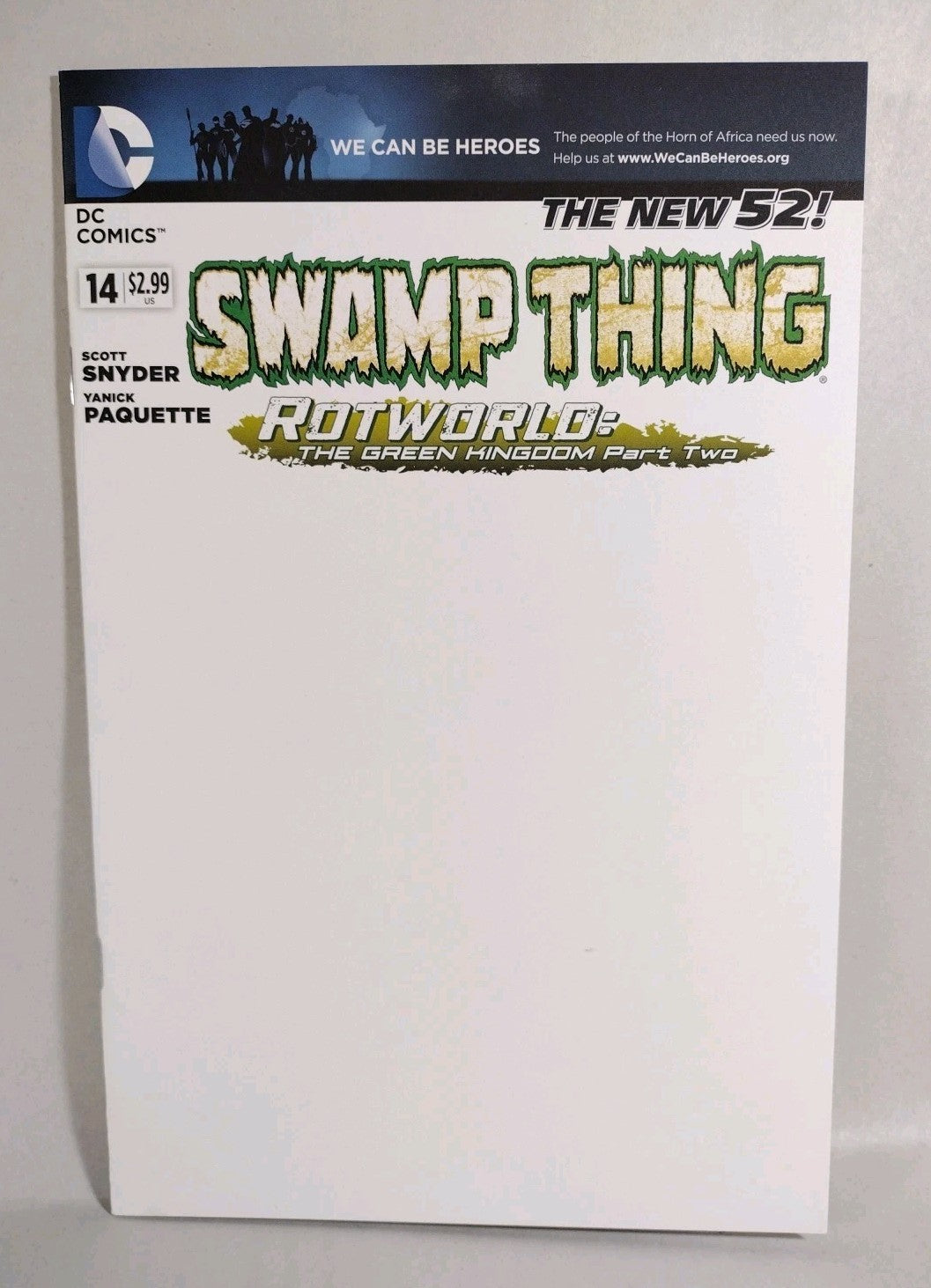 SWAMP THING #14 (2011) DC Comic Blank Sketch Variant Cover Rotworld New NM