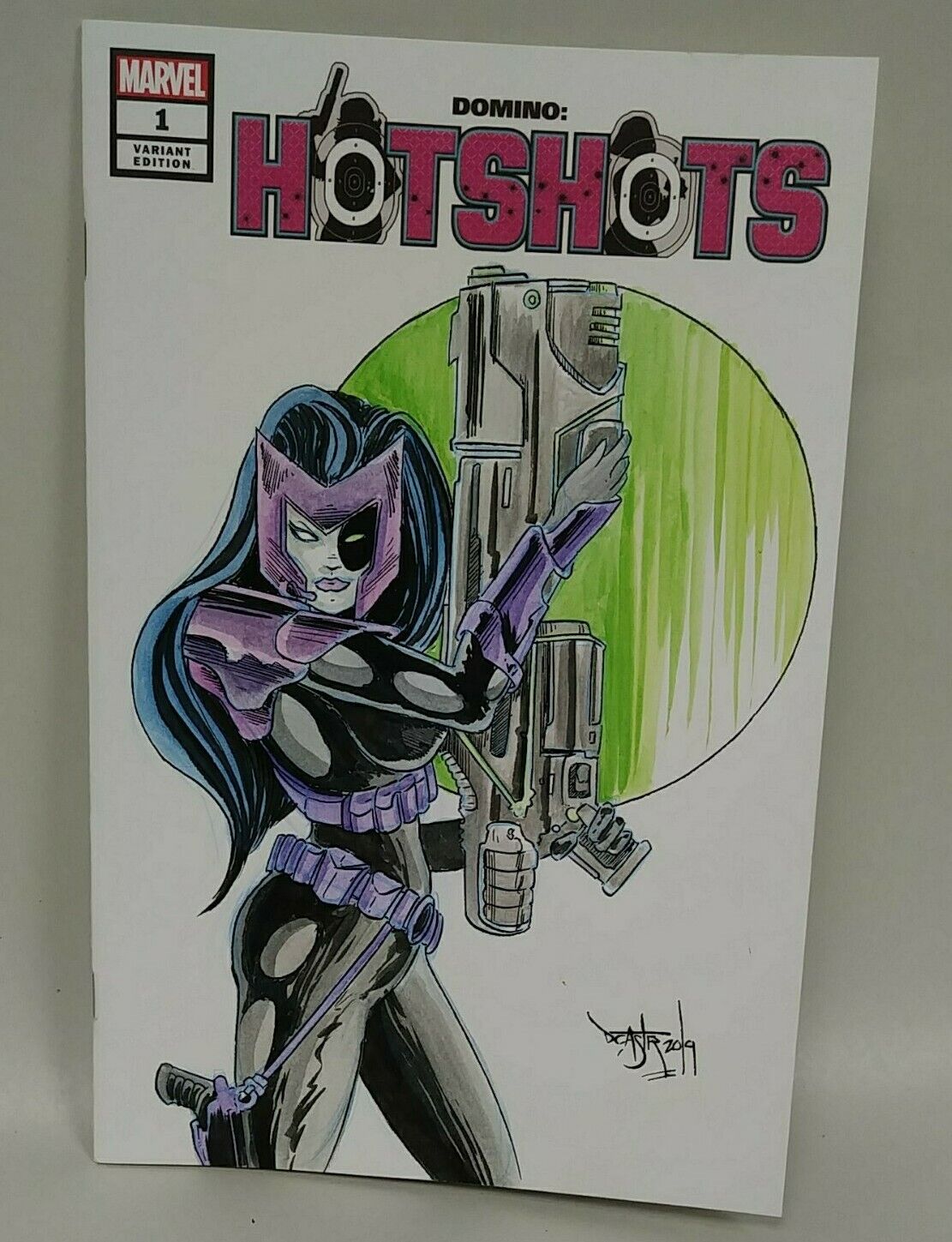 Domino Hotshots #1 (2019) Blank Cover  Comic W Original DCastr Art ARG COA 247