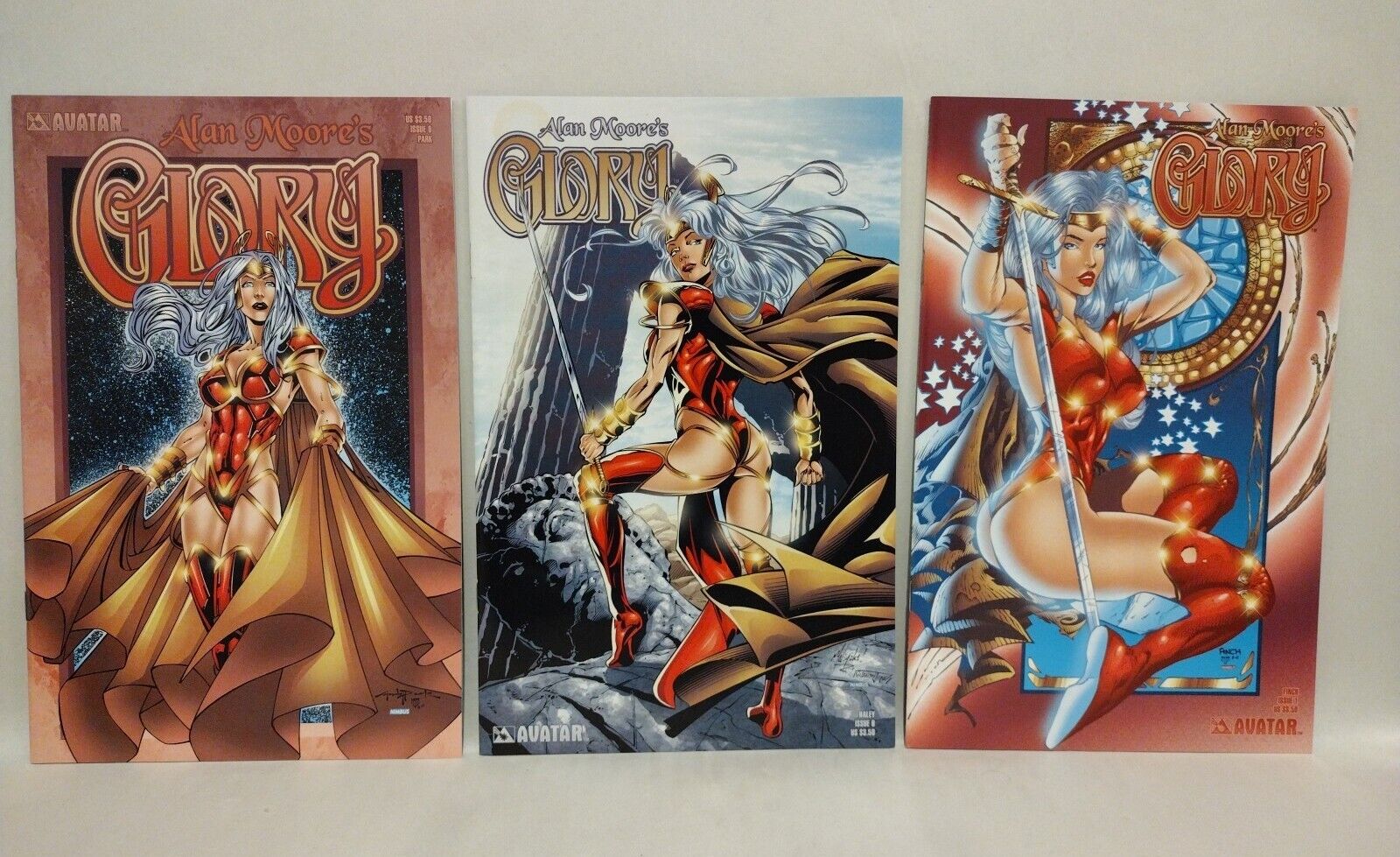 Alan Moore's Glory (2001) Avatar Press Comic Lot Set #0 1 Matt Haley Variant Cvr