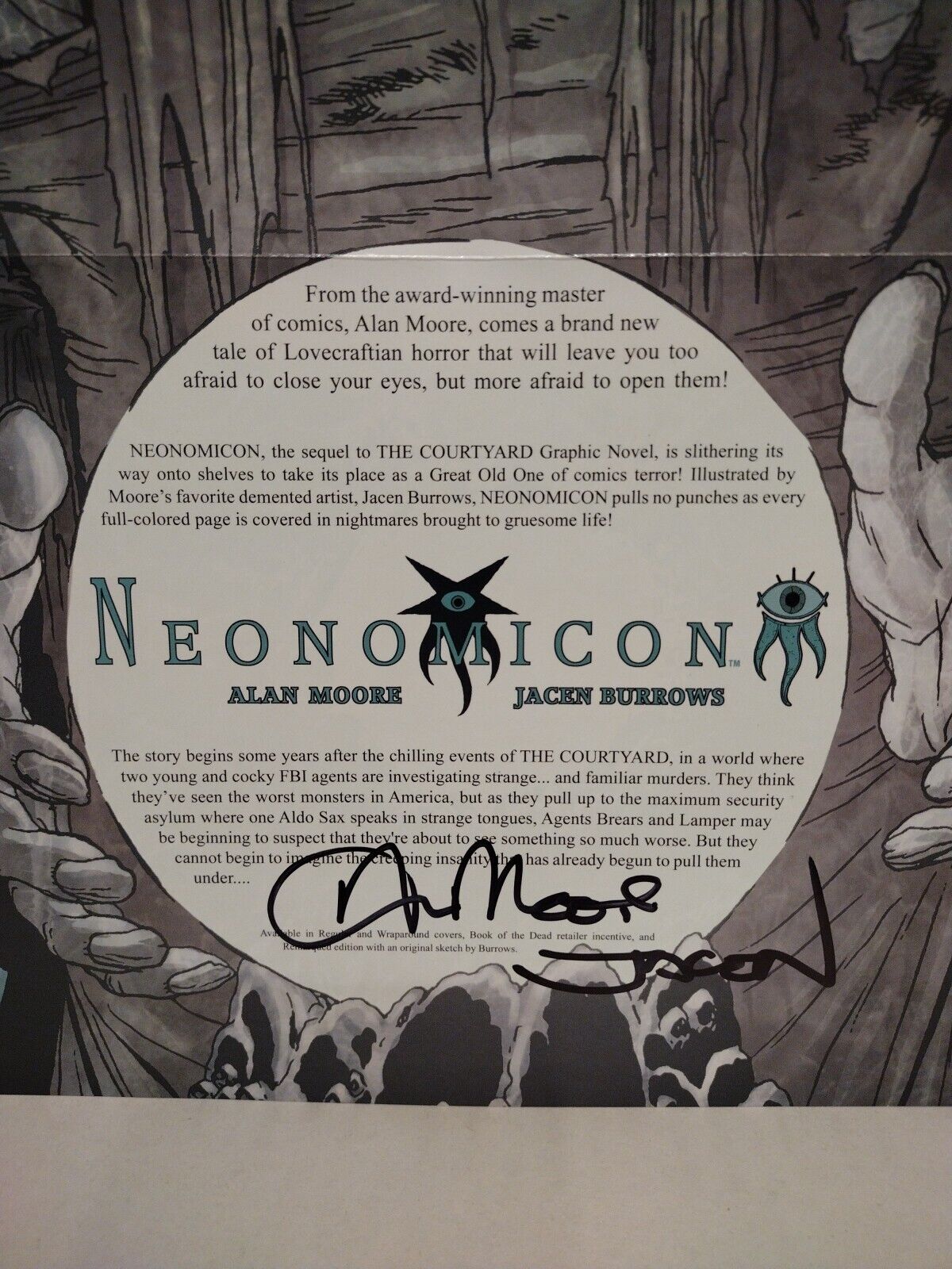 Neonomicon Avatar 13.5 X 10" Poster Signed Alan Moore Jacen Burrows LTD 100