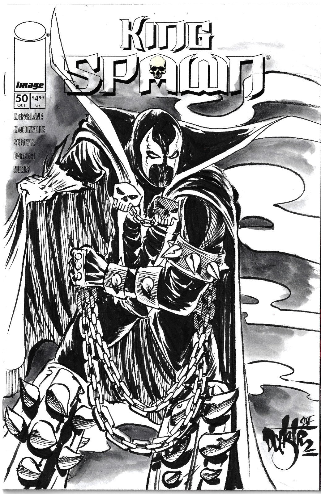 King Spawn #50 (2025) Image Comic Sketch Cover Variant W Original Art Dave Castr