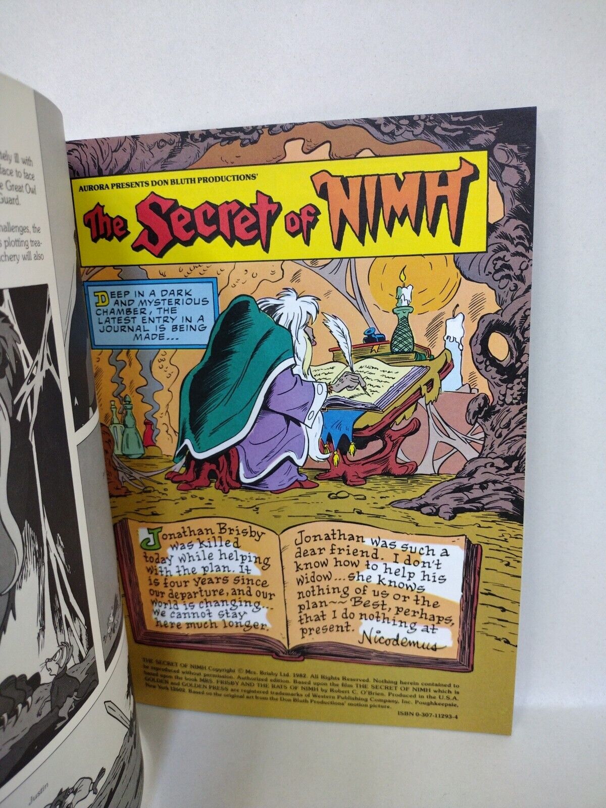 Secret Of Nimh (1982) Golden Press Comic Magazine Don Bluth Mrs Brisby VF