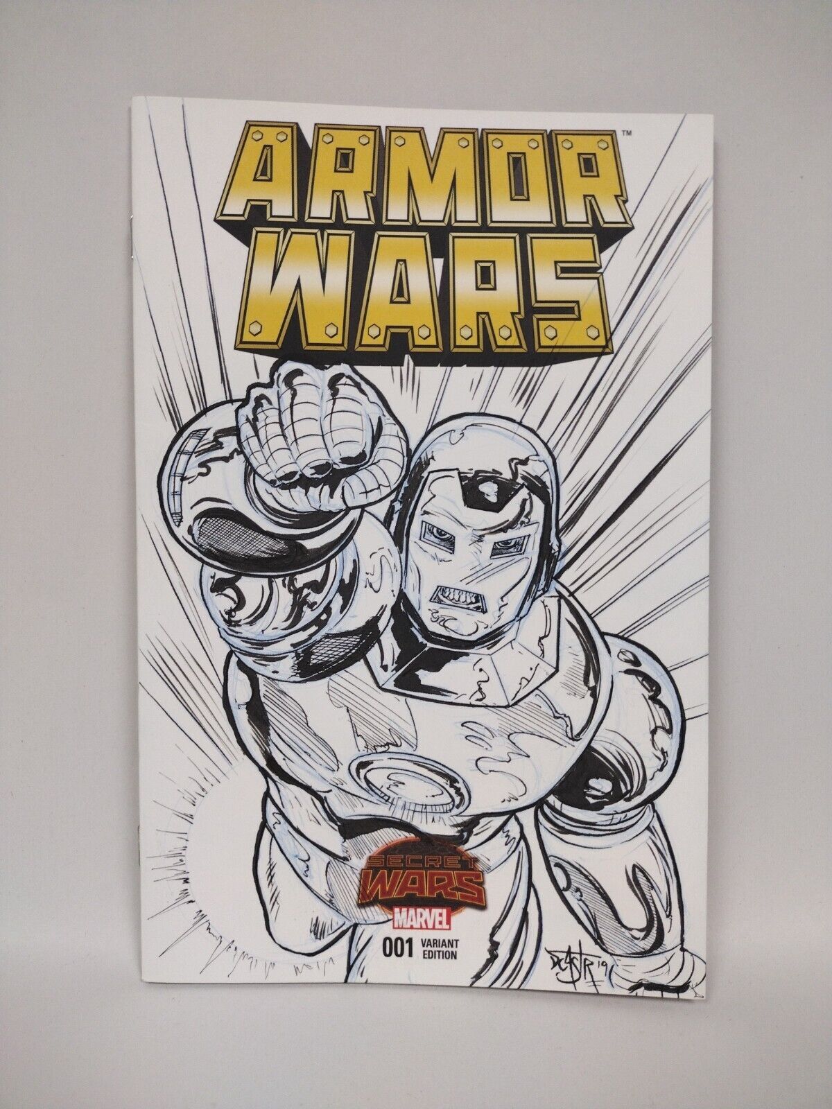 Armor Wars, Secret Wars #1 Blank Cover Variant W Original Iron Man Art ARG COA