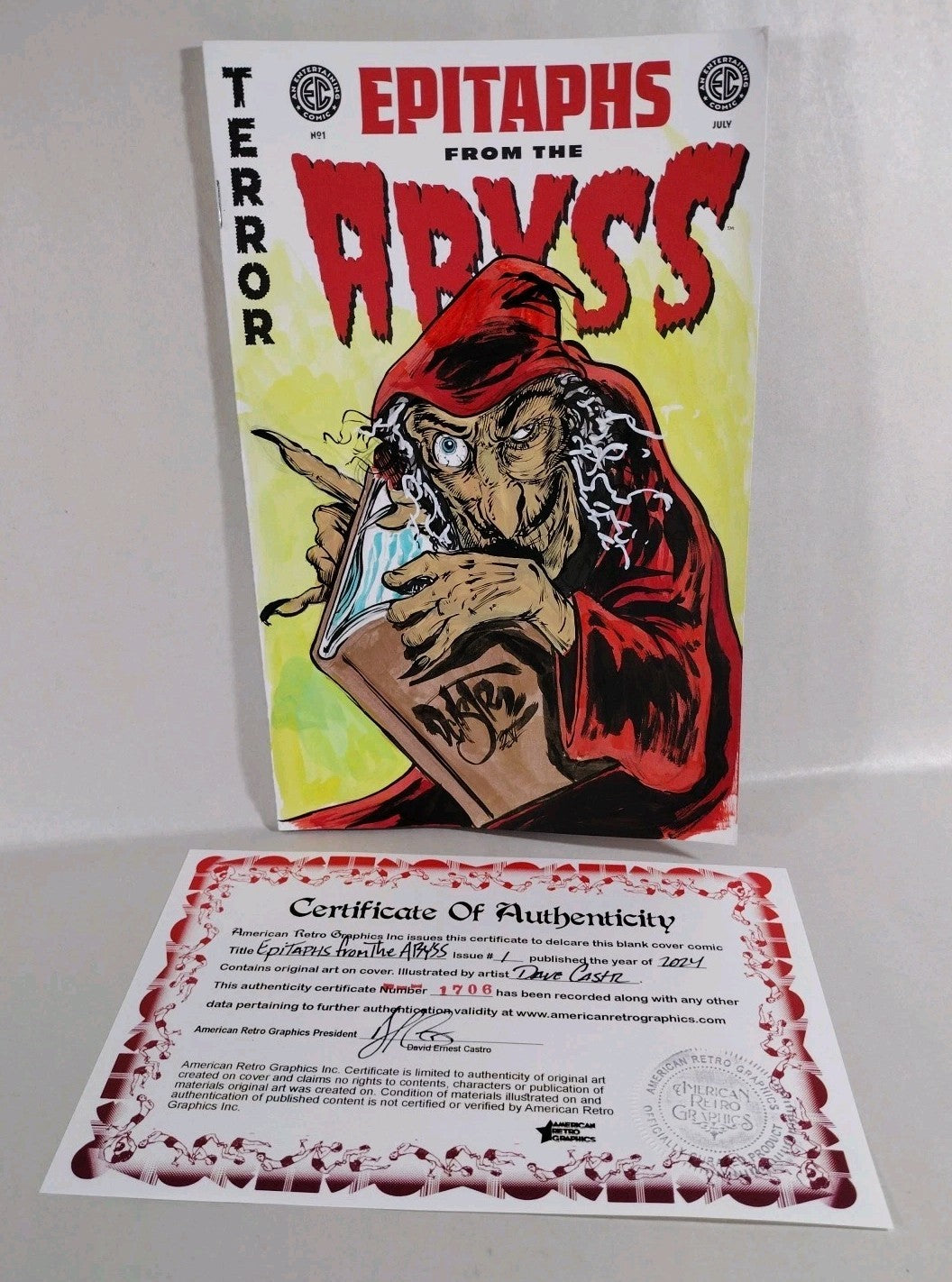 Epitaphs From The Abyss 1 (2024) EC Comic Sketch Cover W Original Dave Castr Art