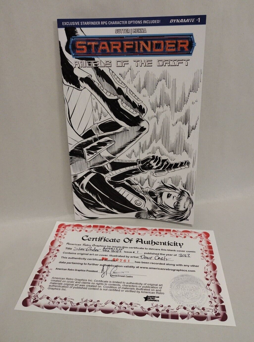 Starfinder AOTD 1 (2023) Dynamite Sketch Variant Comic W Original Dave Castr Art