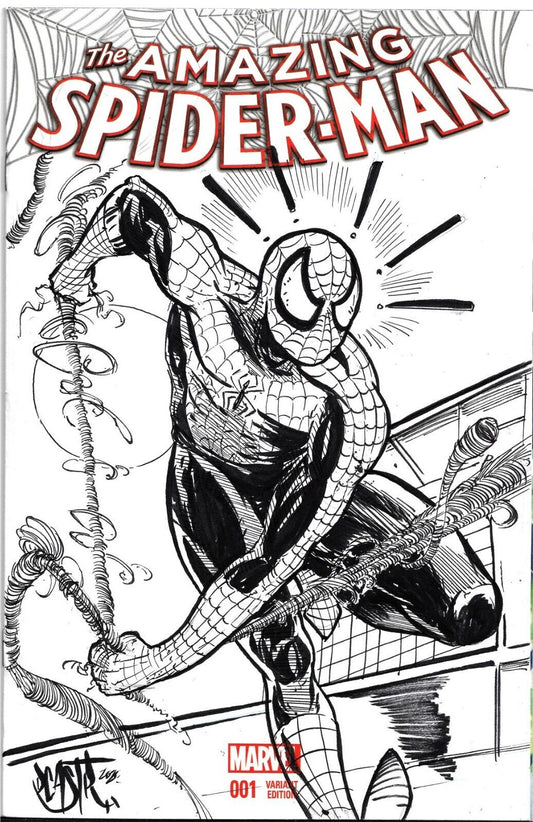 Amazing Spider-Man (2015) #1 Blank Cover Variant Comic W Original DCastr Art