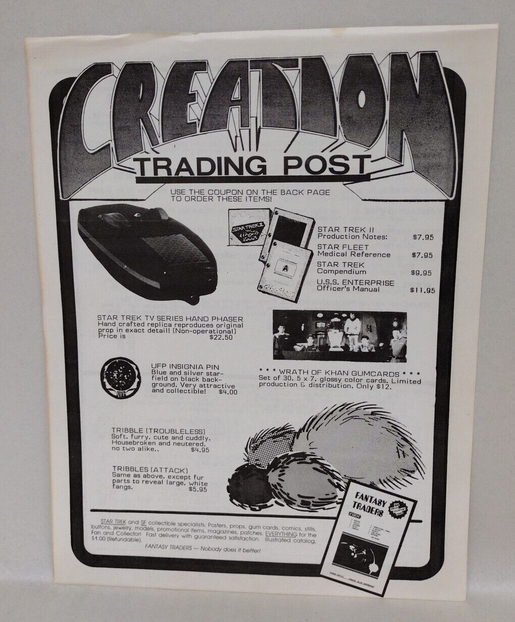 Creation 1983 Program +Flyer Star Trek Walter Koenig Signed Photo 1st Grendel Ad