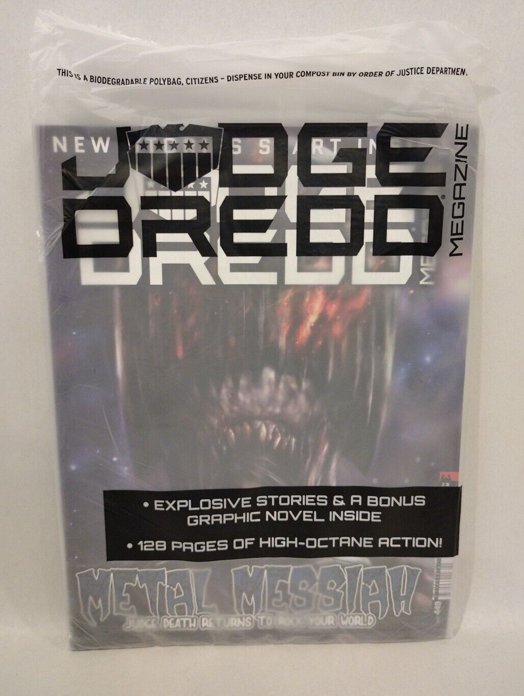 Judge Dredd Megazine 449 (2022) Death Metal Planet Issue New Sealed W Bonus Book