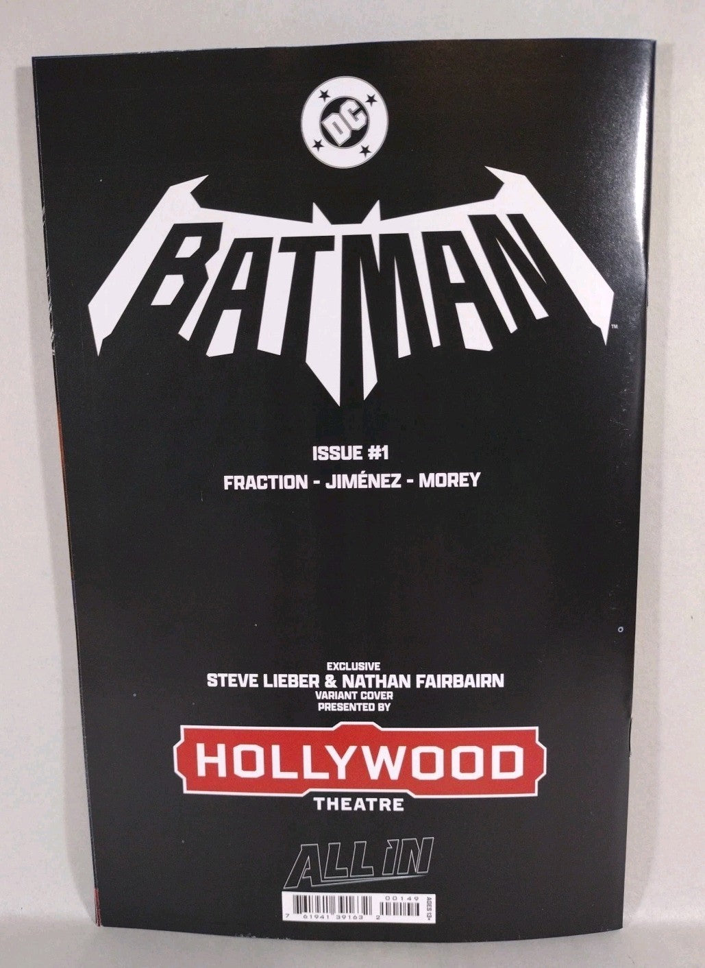 Batman #1 (2025) DC Comic Steve Liber Hollywood Theater Exclusive Variant Signed