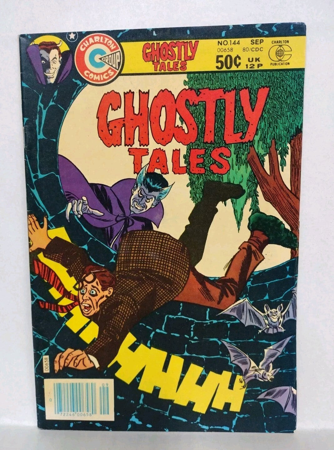 Lot Of 3 1980 Charlton Horror Comics Ghost Manner 49 Ghostly Tales 144 Scary 24