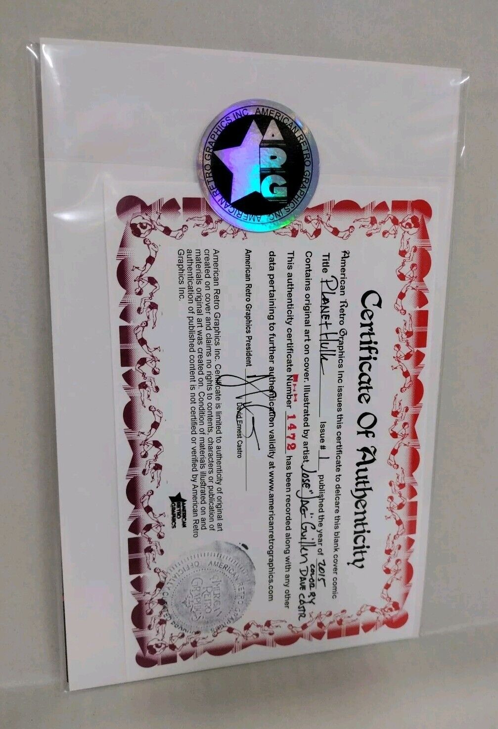 Planet Hulk 1 (2015) Marvel Sketch Cover Variant Comic W Original JAG Art W COA