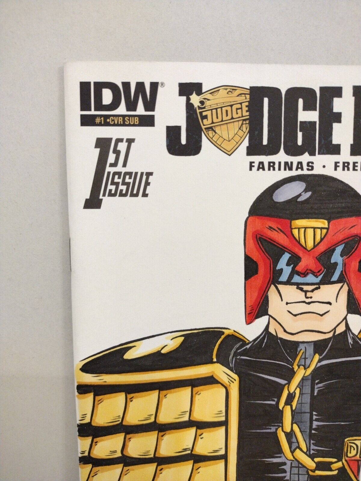 JUDGE DREDD #1 (2015) Sketch Variant Cover Comic W Original Brett Ruppert Art