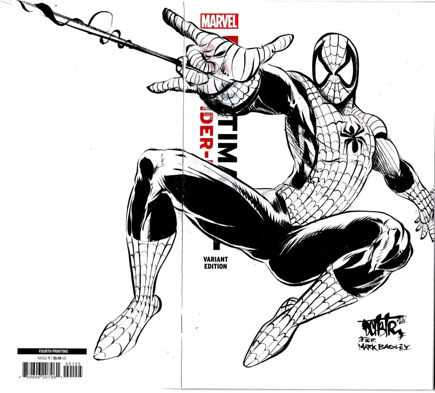 Ultimate Spider-Man #1 (2024) 4th Print Sketch Cover Comic W Original DCastr Art