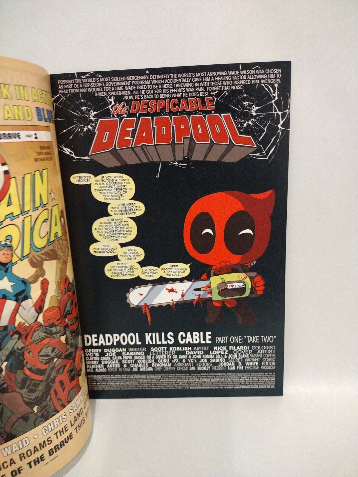 Despicable Deadpool #287 (2017) Marvel Comic Kills Cable Part 1 2nd Print Var NM