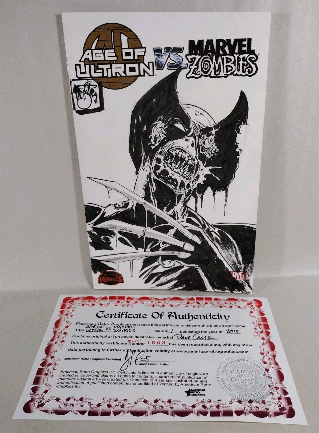 Age of Ultron vs Marvel Zombies #1 Sketch Cover Variant w Original Wolverine Art
