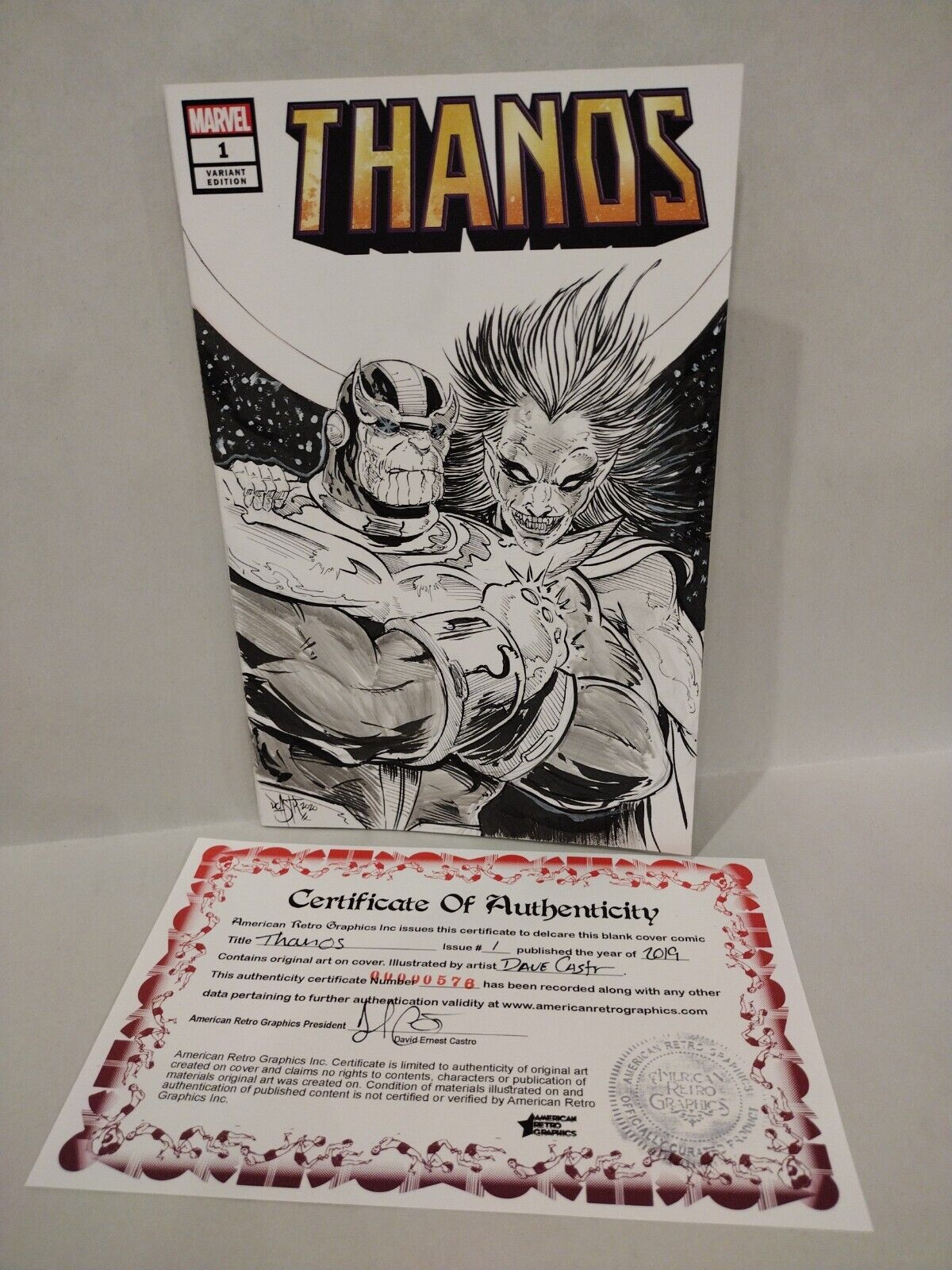 Thanos #1 (2019) Marvel Blank Sketch Cover Comic W Original Mephisto Art DCastr