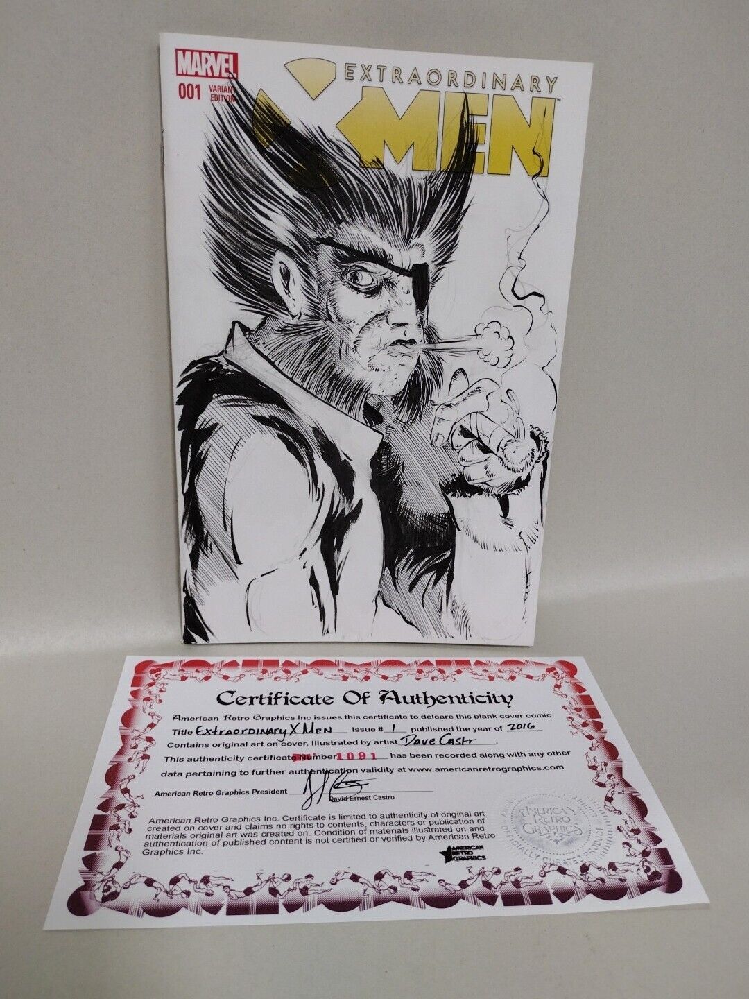 EXTRAORDINARY X-Men #1 Marvel Sketch Variant Comic W Original DCastr Patch Art