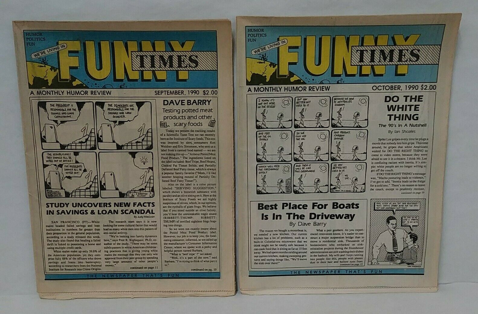 Funny Times Humor Review Lot Of 5 1989-90 Comic Strips Simpsons Life In Hell HTF