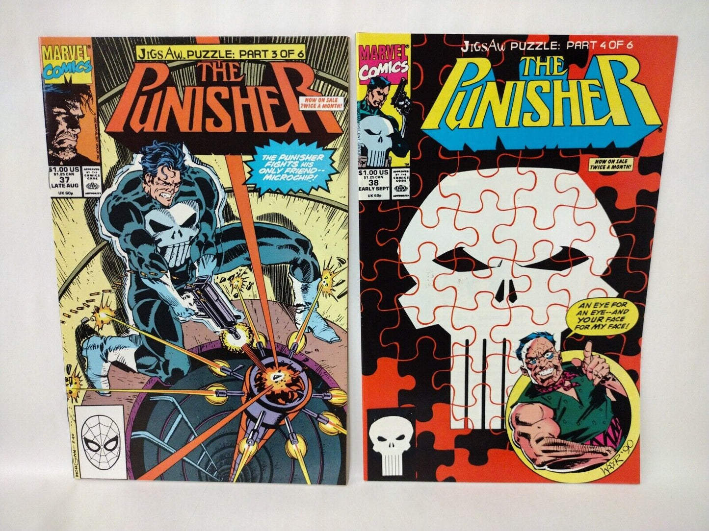 Punisher (1990) Jigsaw Puzzle Pt 1-6 Complete Marvel Story Arc 35 36 37 38 39 40