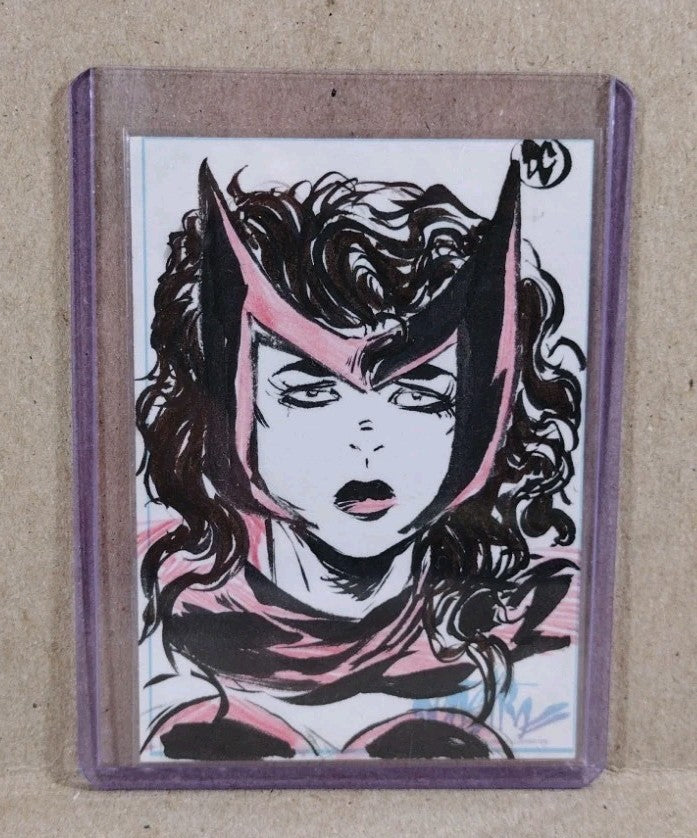 Dave Castr Crusin (2025) OAC Sketch Card W Original Marvel Scarlet Witch Art