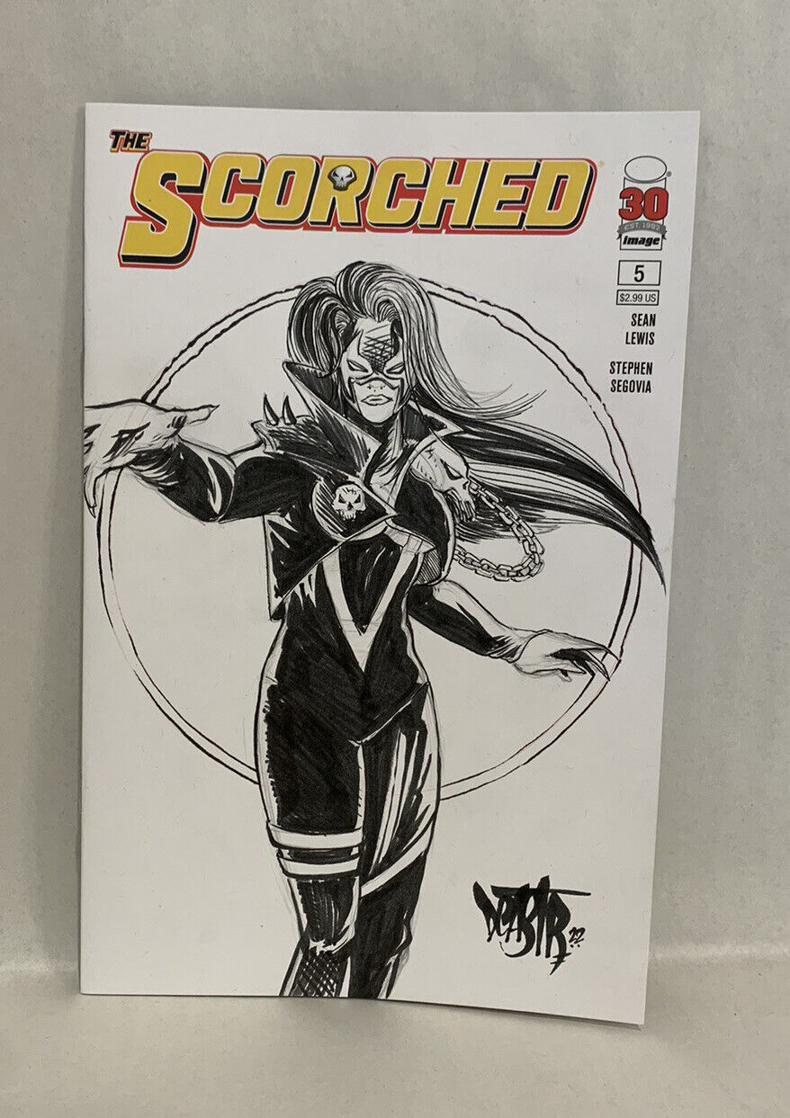 The SCORCHED #1 Blank Sketch Variant Cover Comic 2023 W Original Art Dave Castr