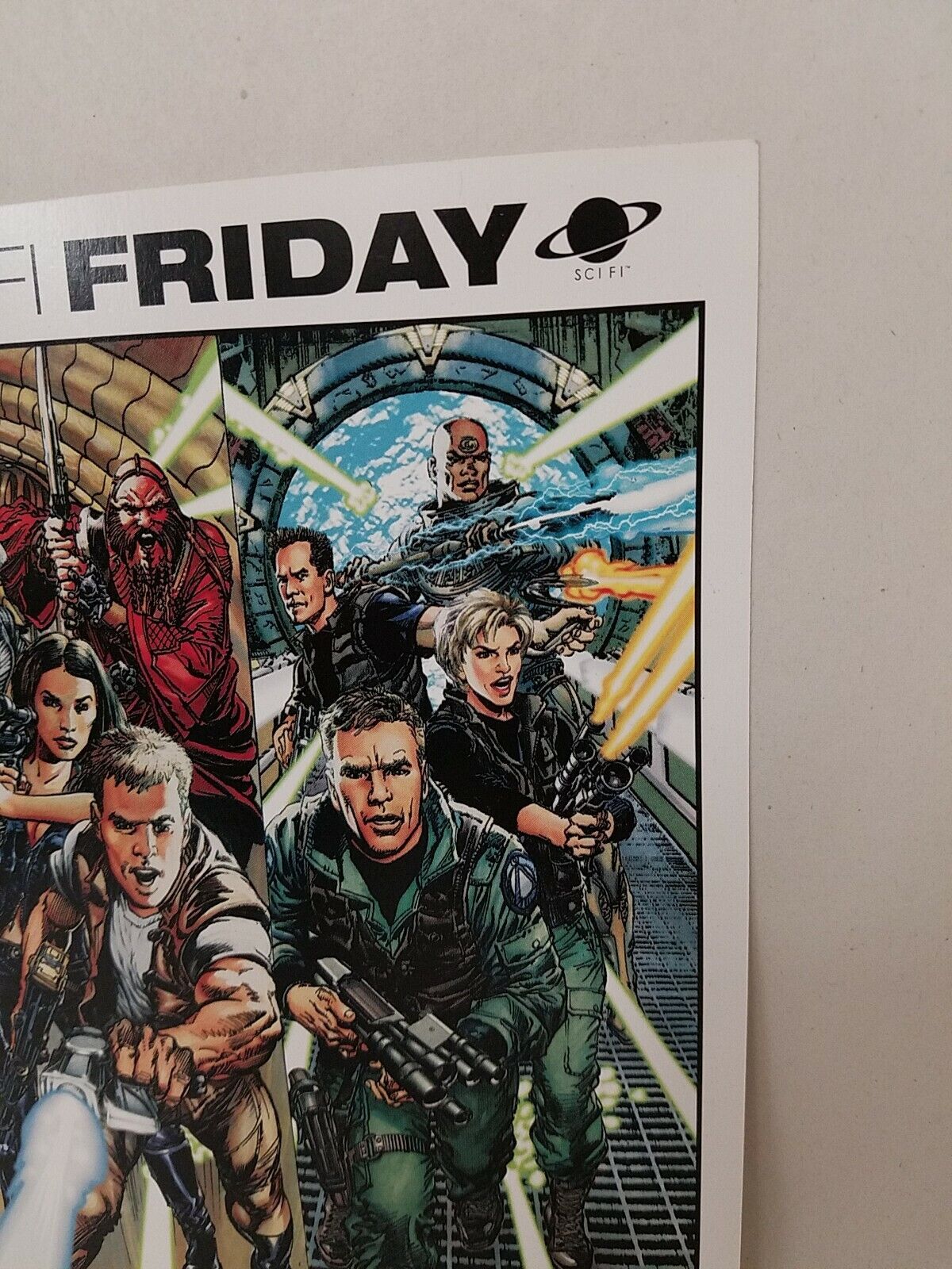 SCI FI FRIDAY (2002) 5x7" Promo Postcard Stargate SG1 Farscape Neal Adams Art