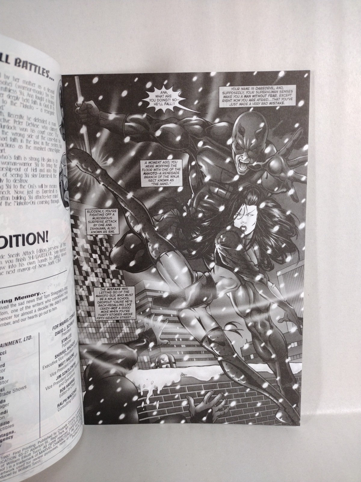 Shi Daredevil Honor Thy Mother #1 (1997) Crusade Comic Bonzai Edition BW NM