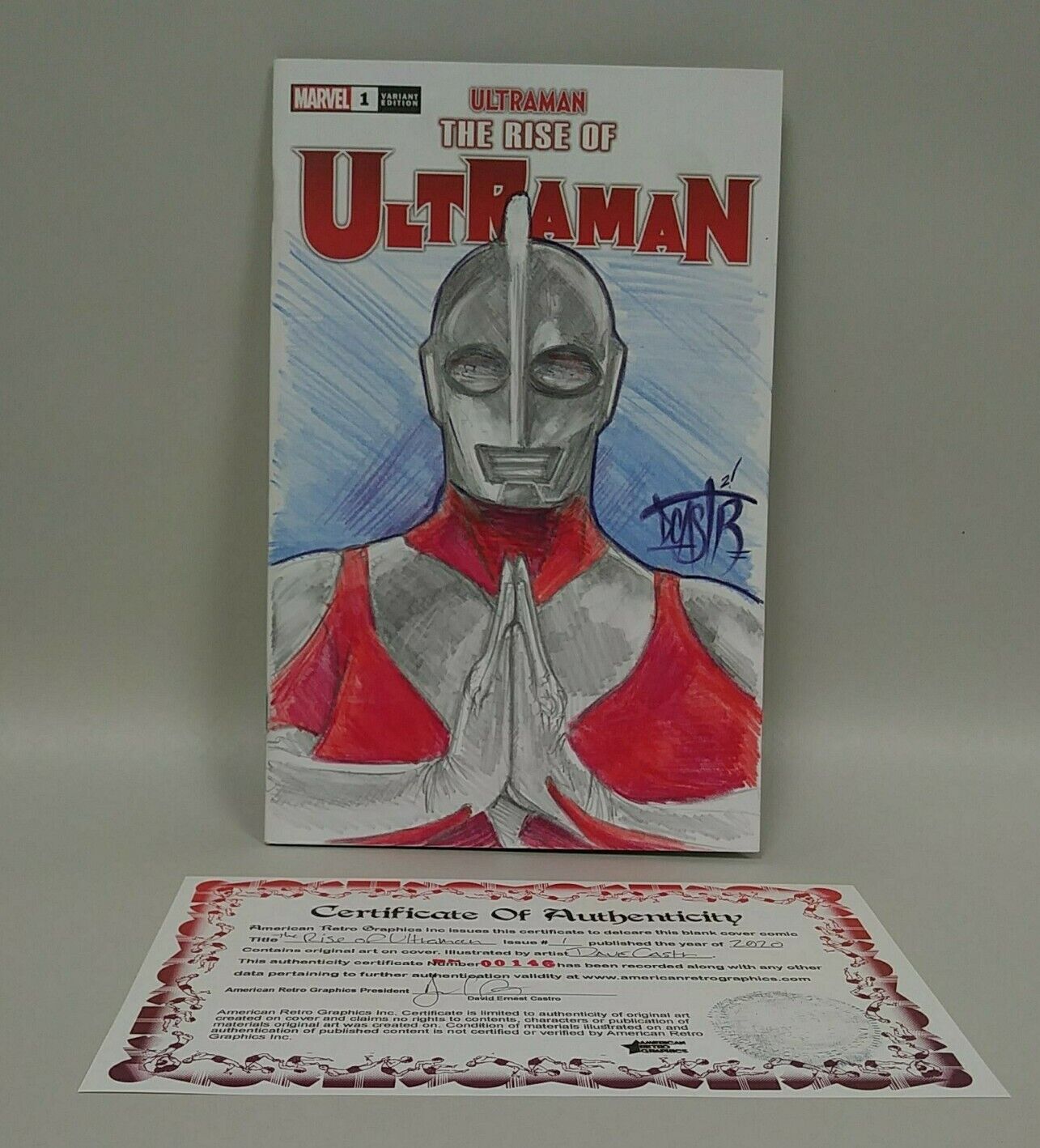 Rise of Ultraman #1 (2020) Blank Cover Variant Comic W Original Dave Castr Art