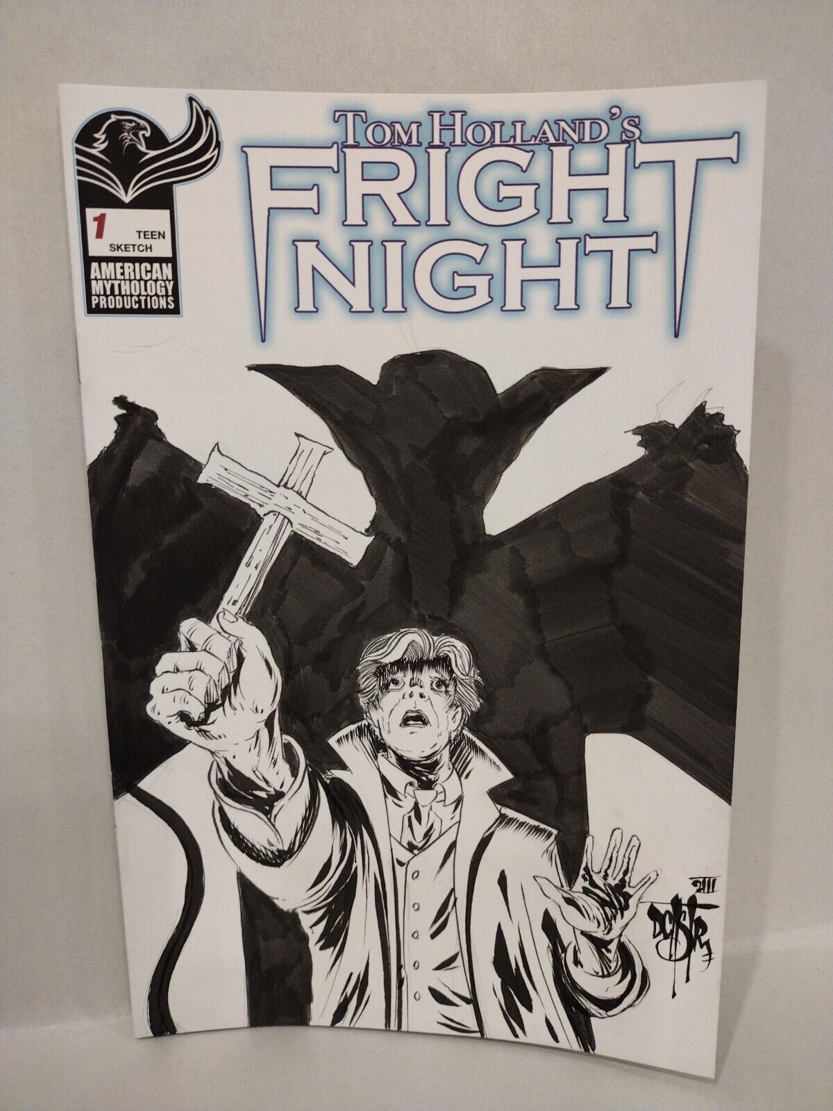 Tom Holland's Fright Night #1 Blank Cover Variant W Original Dave Castr Art COA