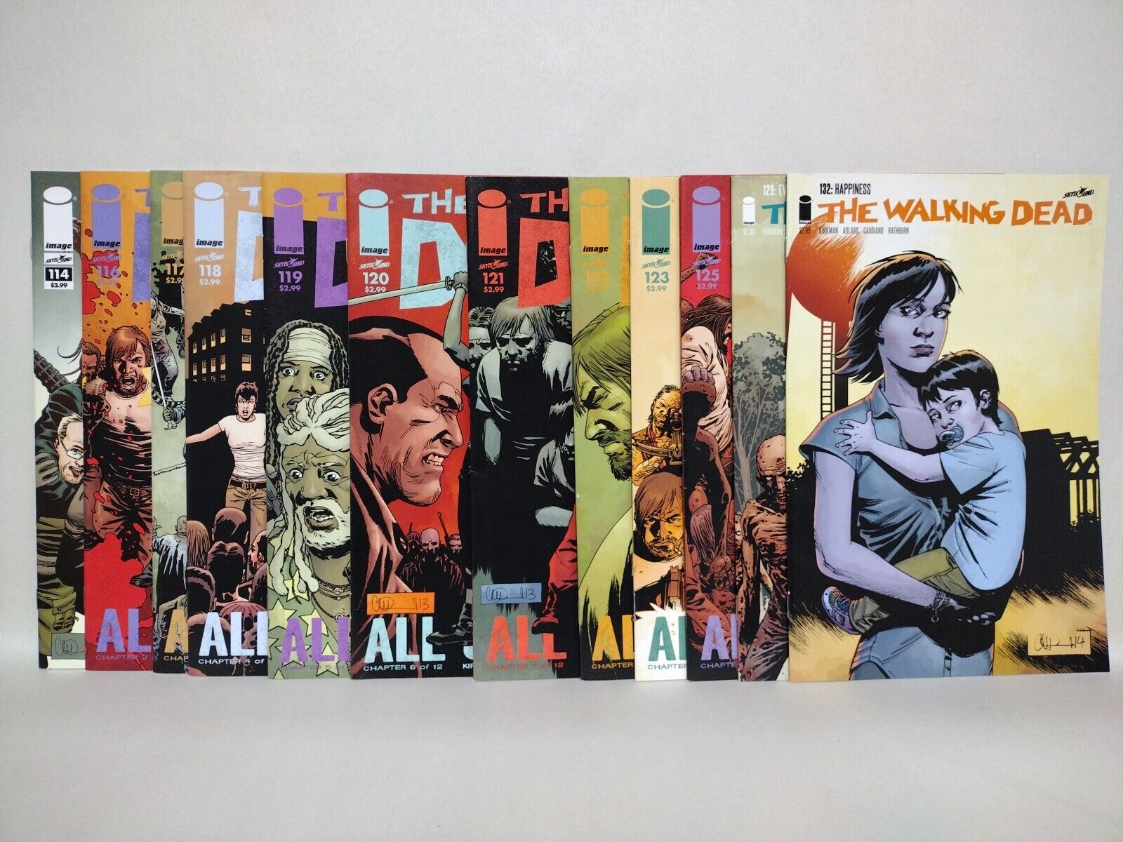 Walking Dead (2013) Image Comic Lot Set #114 116-123 125 129 132 All Out War