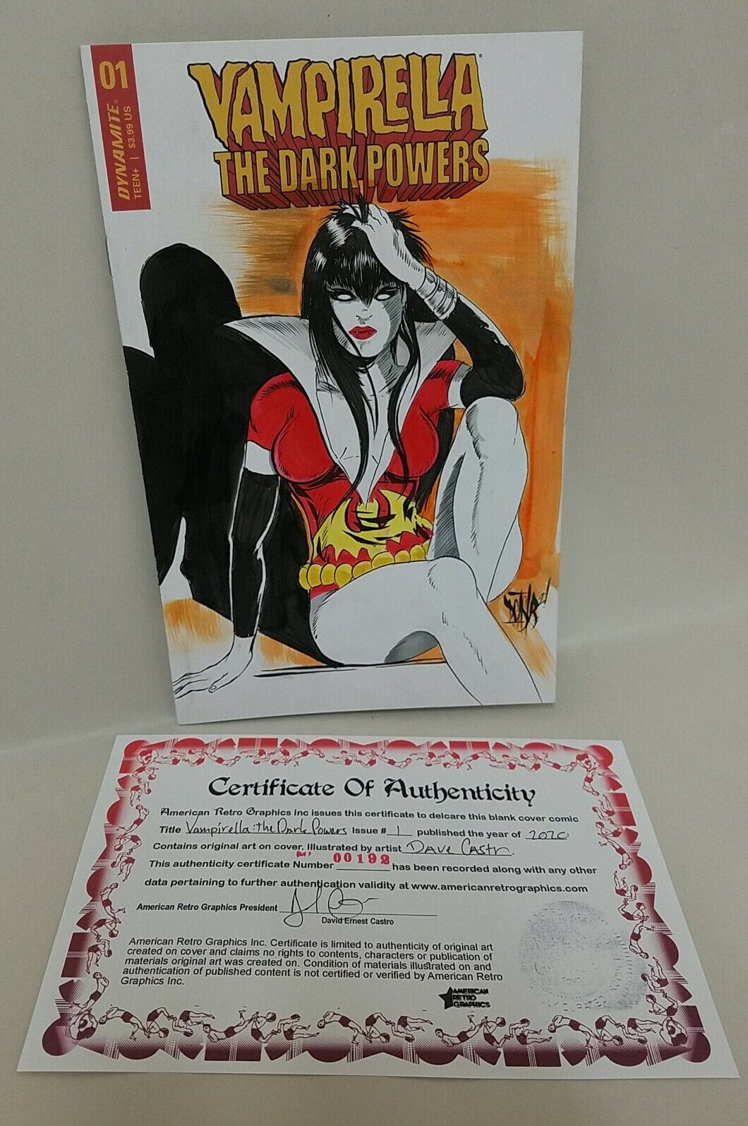 Vampirella Dark Powers #1 Blank Cover Comic Variant W Original Art ARG COA 192