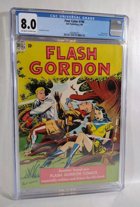 Four Color #190 (1948) Dell Comic Flash Gordon CGC 8.0 Wraparound Cover Art