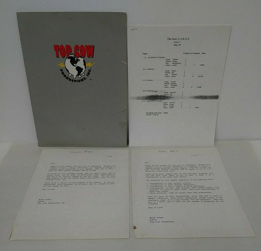 Top Cow (1996) Folder W Artist Acceptance & Rejection Letters Comic Team Roster