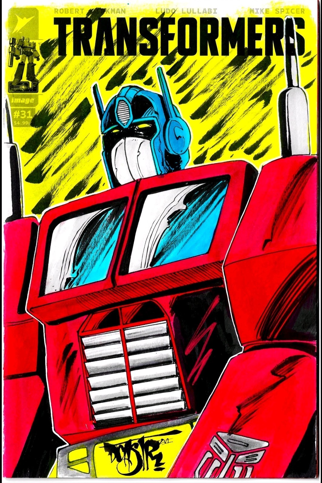 Transformers 31 Image Comic 2026 Sketch Var Cover W Original Optimus DCastr Art