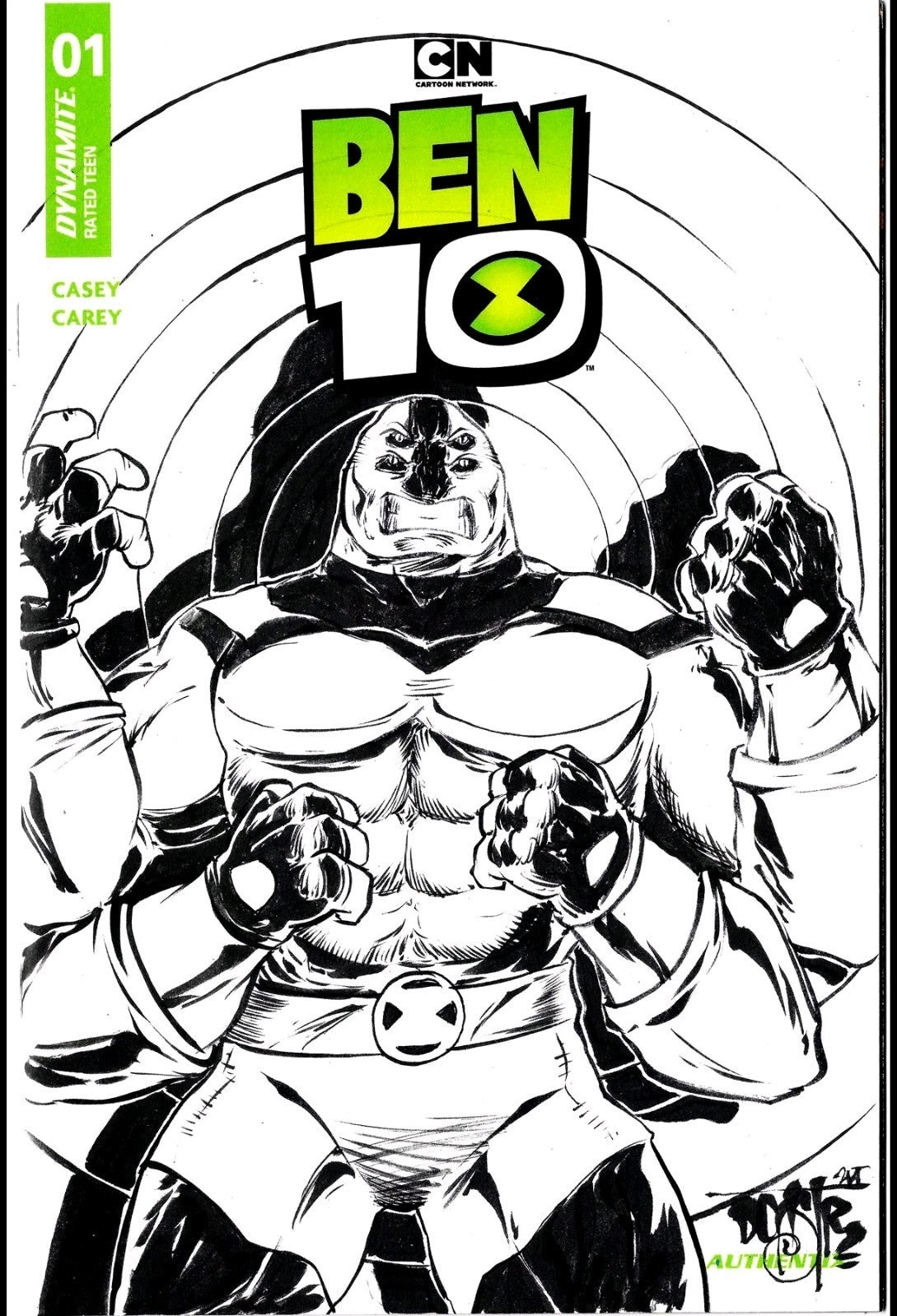 Ben 10 #1 (2026) Dynamite Comic Sketch Cover Variant W Original Dave Castr Art