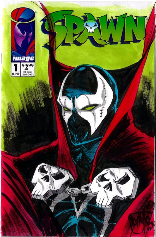 Spawn 1 30th Anniversary 2022 Sketch Cover Image Comic w Original Dave Castr Art