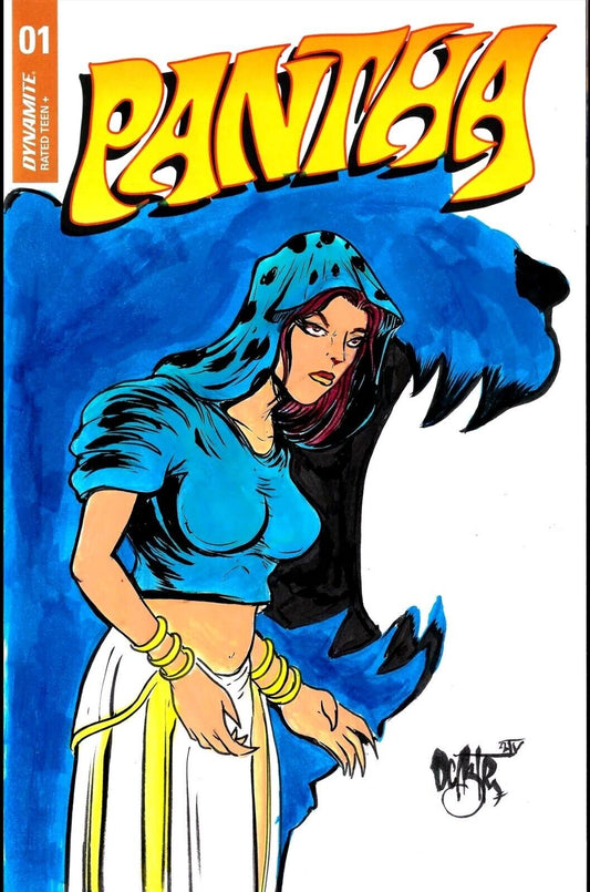 Pantha V2 1 (2022) Dynamite Comic Sketch Cover Variant W Original Dave Castr Art