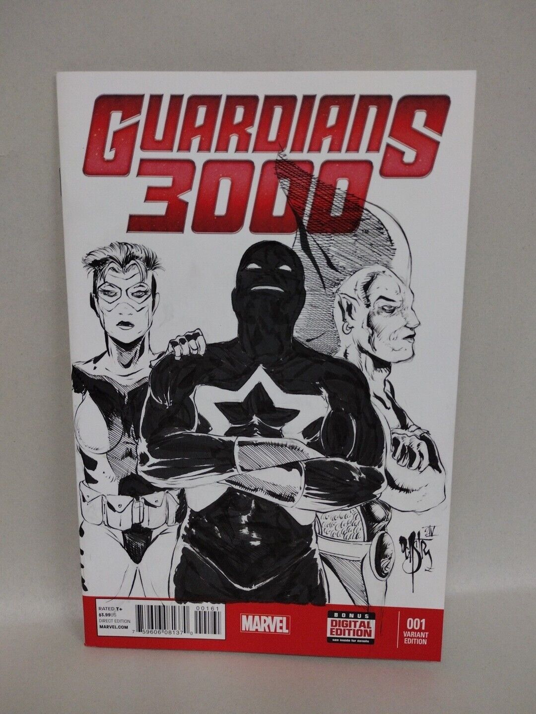 GUARDIANS 3000 #1 Blank Sketch Variant Cover Comic 2014 W Original Art Dcastr