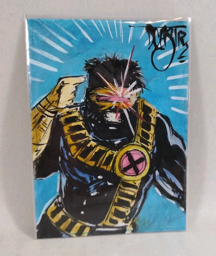 Dave Castr Crusin (2025) OAC Sketch Card W Original Marvel Cyclops Art 