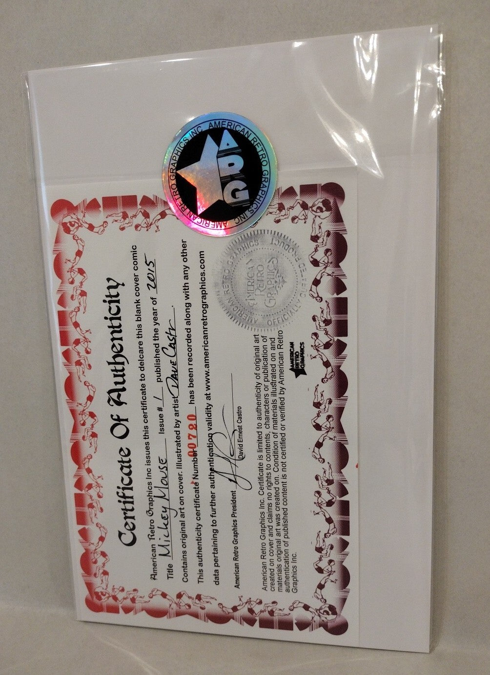 Walt Disney's Mickey Mouse #1 (2015) IDW Blank Sketch Comic Cover w Original Art