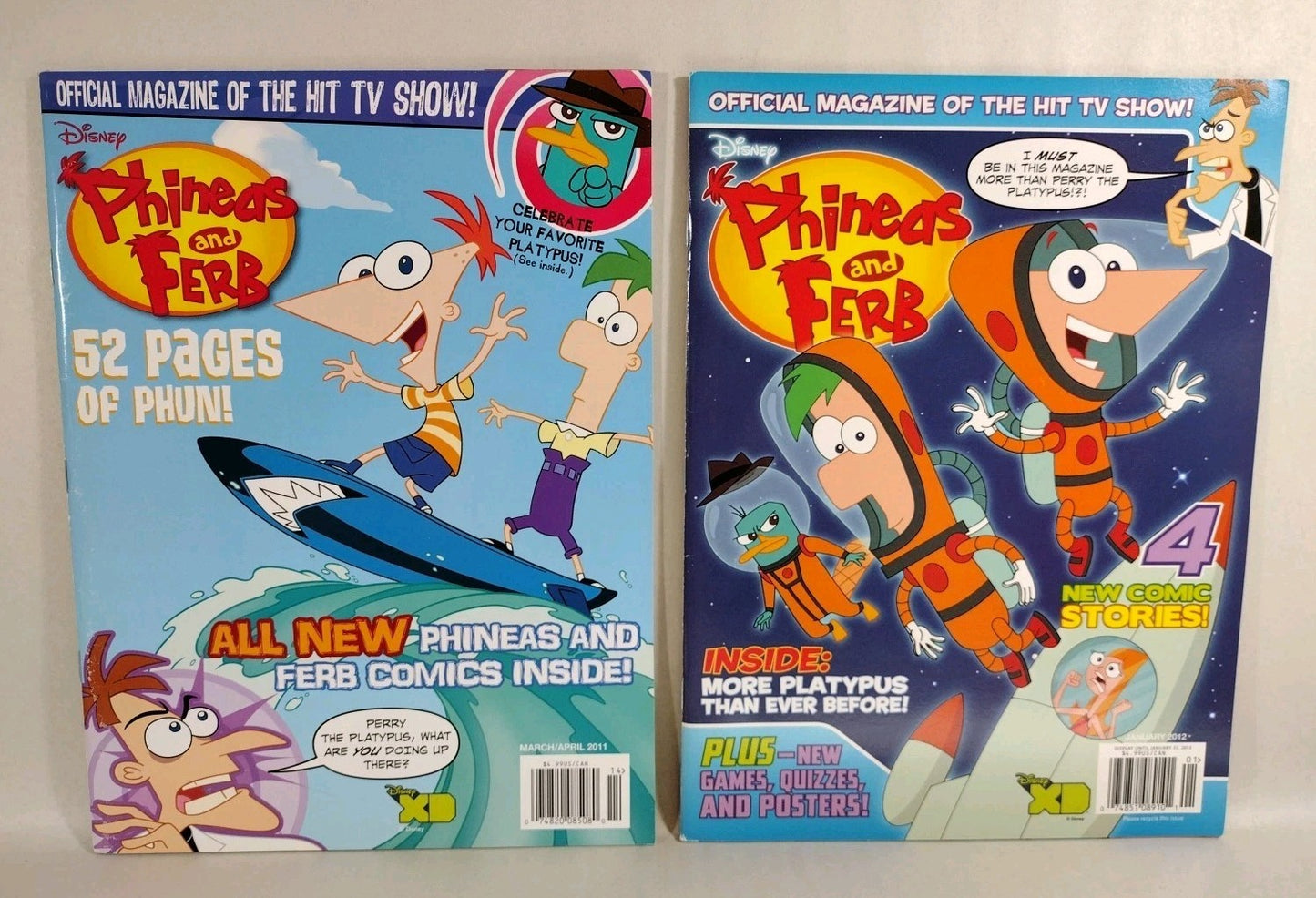 Phineas And Ferb Official Disney Comic Magazine Lot Set #1 (2011) 6 (2012)