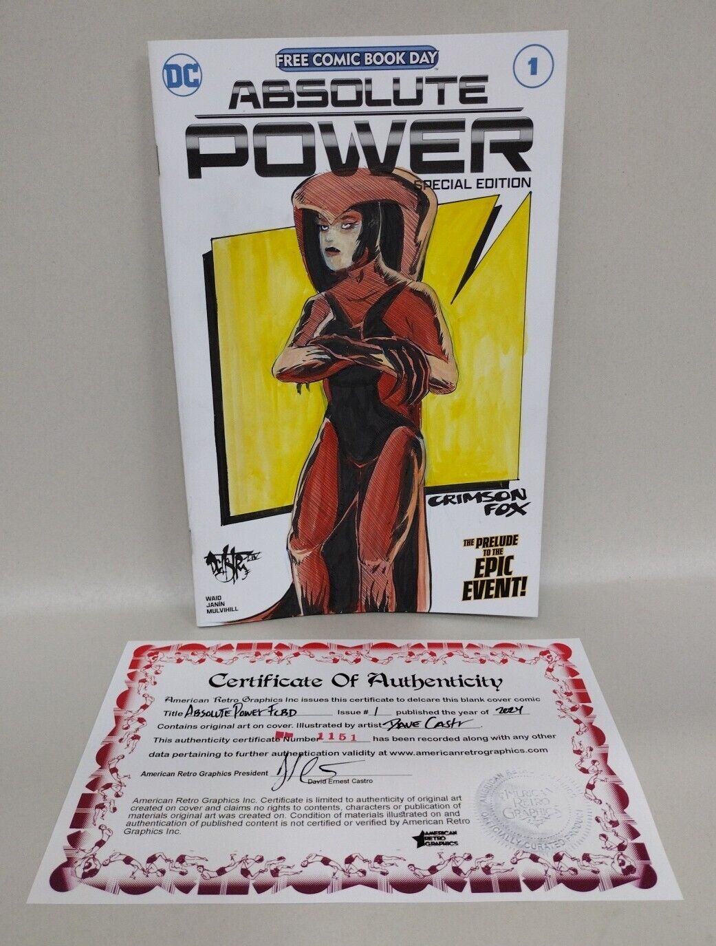 Absolute Power 1 (2024) DC Comic Sketch Var Cover W Original Crimson Fox Art